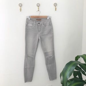 JOES jeans denim grey distressed holes sz 26
